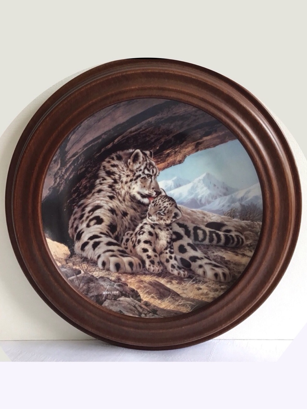 W S George - The Snow Leopard Plate with Van Hygan & Smythe Display Frame